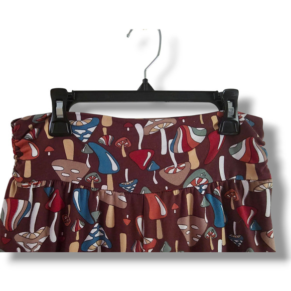 Earthbound Trading Co Womens SMALL Brown Mushroom Flare Pants - Picture 2 of 4